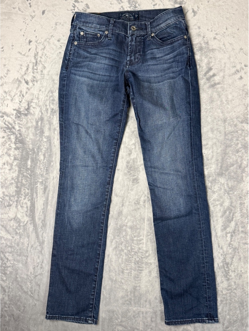 Lucky Brand Sweet N Straight Jeans Womens 0/25A Medium Dark Wash Stretch Blue